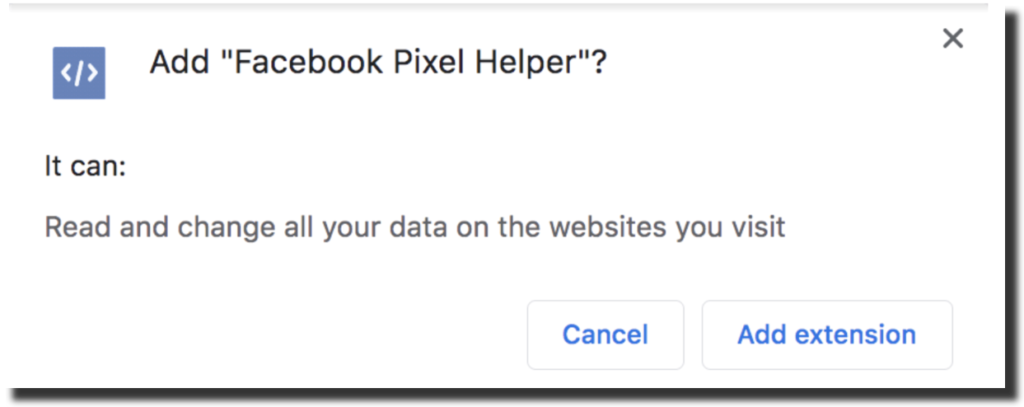 Facebook pixel helper